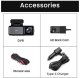 Wideorejestrator Diaway Kamera Wideorejestrator Samochodowa 4K GPS + Tylna Kamera Rejstrator WiFi HD 16