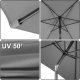 Ambiance Składany parasol ogrodowy balkonowy regulowany 300 cm grafitowy 50UV Bauerkraft 3
