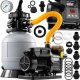 Powermat POMPA PIASKOWA DO BASENU FILTRUJĄCA DO BASENÓW 13200 l/h FILTR TIMER LCD 1