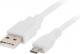 Kabel USB Lanberg USB-A - microUSB 1 m Biały (CA-USBM-10CC-0010-W) 1