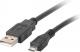Kabel USB Lanberg USB-A - microUSB 1.8 m Czarny (CA-USBM-10CC-0018-BK) 1