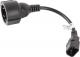 Kabel zasilający Lanberg IEC 320 C14 - Schuko, 20cm, czarny (CA-C14E-10CC-0018-BK) 1