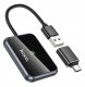 Hoco HU1 Wireless CarPlay Adapter – USB A and C – Black 1