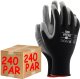 Ogrifox Rękawice robocze / czarno-szare / Rozmiar: 10 - XL / RTEPO_BS10 - 240 szt. (5906142945313) 2