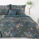 Design 91 Pościel 160x200 turkusowa beżowa kwiaty Home mikrowłókno +70x80x2 2