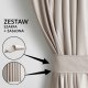 Michelin Zasłona 140x245 welur chłodny beż szarfa taśma wave RESTILO do sypialni 14