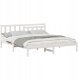 vidaXL Ramka łóżka Z zagłówkiem Biały 200 x 200 cm Lite drewno sosnowe (872219) 1
