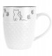 Karolina Kubek Porcelanowy 380 ml Kotek Biały z Uchem 1