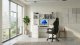 Biurko 4HouseDesign KUBA Z NADSTAWKĄ Białe + Fotel Czarny Remus Zestaw 6 Szuflad 5