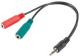 Kabel Lanberg Jack 3.5mm - Jack 3.5mm x2 0.2m czarny (AD-0023-BK) 1