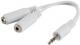 Kabel Lanberg Jack 3.5mm - Jack 3.5mm x2 0.1m biały (AD-0024-W) 1