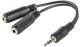 Kabel Lanberg Jack 3.5mm - Jack 3.5mm x2 0.1m czarny (AD-0024-BK) 1