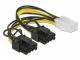 Delock PCIe 6-pin - PCIe 8-pin x2, 0.15m, Żółty (85452) 1