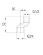 KFA Mimośród exportowy 1/2" x 3/4" nikiel (982-011-11) 1