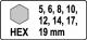 Yato Zestaw nasadek trzpieniowych imbusowych hex udarowych 1/2" H5-H19 8szt. (YT-1066) 2
