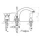 Bateria wannowa Ferro Padwa 3-otworowe chrom (BTP11A) 1
