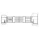 Wężyk przyłączeniowy Ferro Wąż w oplocie stalowym 1/2"x3/4" NN L-30cm PWS711 2