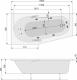 Wanna Poolspa Gala narożna asymetryczna lewa 160 x 80cm (PWAL510ZN000000) 3