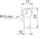 LOB Wkładka bębenkowa z gałką WG-54 30x50mm nikiel WG-34N 1