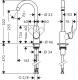 Bateria kuchenna Hansgrohe Logis stojąca chrom (71835000) 1