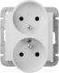 Elektro-Plast Gniazdo podwójne Sentia z uziemieniem biały (1443-10) 1