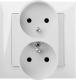 Elektro-Plast Gniazdo podwójne Sentia z uziemieniem biały (1443-10) 2