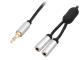 Kabel Blow Jack 3.5mm - Jack 3.5mm x2 0.15m czarny (91-241#) 1