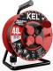 KEL Przedłużacz bębnowy PROFESSIONAL LINE 40m H05RR-F 3x1,5 4xGS 16A IP44 czarny (W-97056) 2