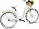 Goetze Rower miejski Blueberry 28″ trzybiegowy biało-zielony z metalowym koszem 1