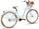 Goetze Rower miejski COLOURS 28'' błękitny z wiklinowym koszem 1