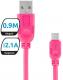 Kabel USB eXc  USB-A - microUSB 0.9 m Różowy (5901687938196) 1