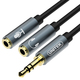 Kabel Unitek Jack 3.5mm - Jack 3.5mm x2 0.2m srebrny (Y-C9008AGY) 1