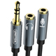 Kabel Unitek Jack 3.5mm - Jack 3.5mm x2 0.2m srebrny (Y-C9008AGY) 1