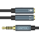 Kabel Unitek Jack 3.5mm - Jack 3.5mm x2 0.2m srebrny (Y-C9008AGY) 3