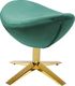 King Home Podnóżek EGG SZEROKI VELVET GOLD ciemny zielony 1
