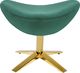 King Home Podnóżek EGG SZEROKI VELVET GOLD ciemny zielony 2