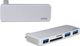 HUB USB WiWU Adapter hub WiWU C1 5w1 USB-C - 3x USB 3.0 +micro +SD srebrny 2