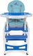FUN BABY Krzesełko do karmienia dzieci 5 w 1 stolik, krzesełko, bujak + kółka - biało-niebieskie 3