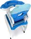 FUN BABY Krzesełko do karmienia dzieci 5 w 1 stolik, krzesełko, bujak + kółka - biało-niebieskie 5