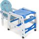 FUN BABY Krzesełko do karmienia dzieci 5 w 1 stolik, krzesełko, bujak + kółka - biało-niebieskie 6
