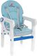 FUN BABY Krzesełko do karmienia dzieci 5 w 1 stolik, krzesełko, bujak + kółka - biało-niebieskie 9
