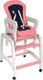 FUN BABY Krzesełko do karmienia dzieci 4 w 1 stolik, krzesełko, kółka z funkcją blokady - różowe 3