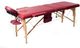 PROFIBED Łóżko do masażu 3 segmentowe drewniane, bordowe 2
