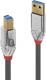 Kabel USB Lindy USB-A - USB-B 1 m Szary (36661) 1