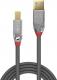 Kabel USB Lindy USB-A - USB-B 1 m Szary (36661) 1