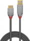 Kabel USB Lindy USB-A - micro-B 1 m Srebrny (36657) 2