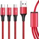 Kabel USB Unitek USB-A - USB-C + microUSB + Lightning 1.2 m Czerwony (C4049RD) 3