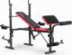 NEO SPORT Ławeczka do ćwiczeń pod sztangę + modlitewnik NS-200 czarno-czerwona 4