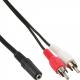 Kabel InLine Jack 3.5mm - RCA (Cinch) x2 1m czarny (89940A) 1
