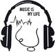 GiftWorld Naklejka na włącznik MUSIC IS MY LIFE 1